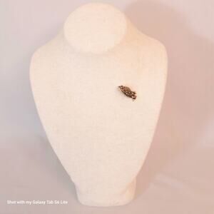 Dicksons Old Fashion Easter Bonnet Pin Bronze Tone Ribbon And Flowers